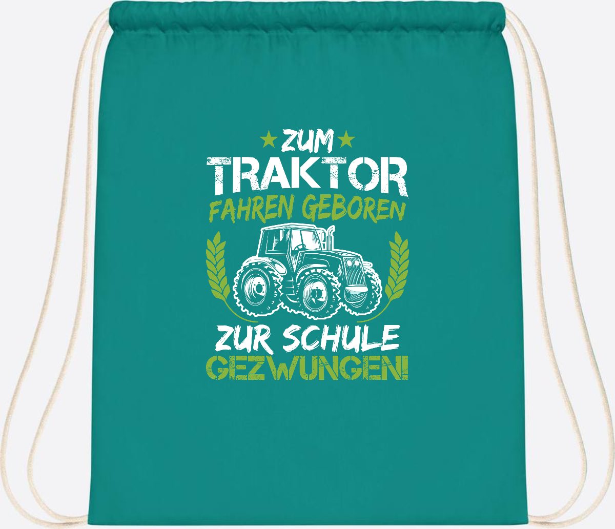 Turnbeutel Einschulung: Zum Traktor fahren geboren – mit Name - Emerald
