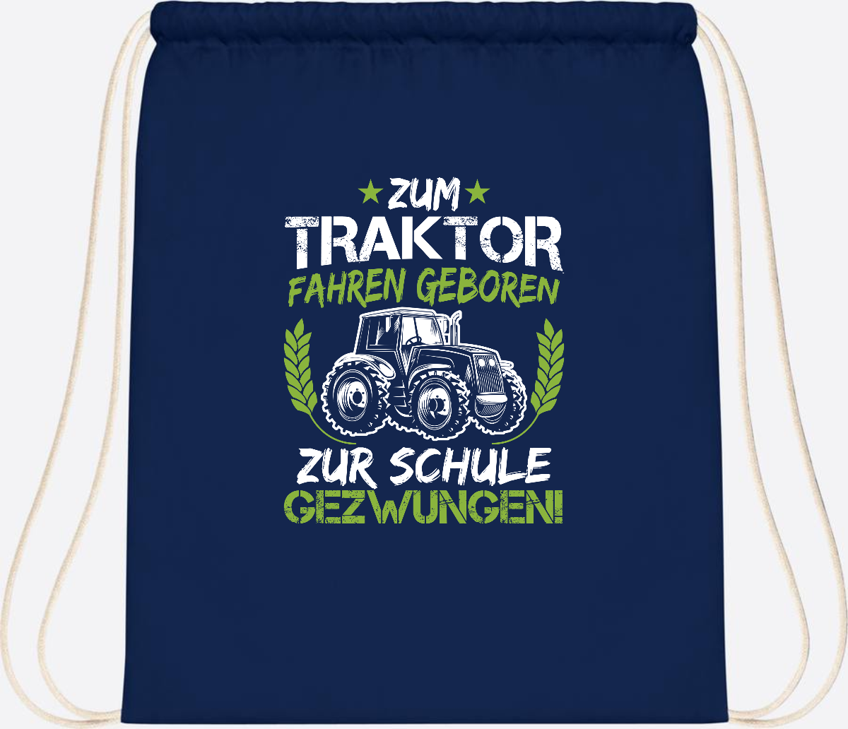Turnbeutel Einschulung: Zum Traktor fahren geboren – mit Name - French Navy