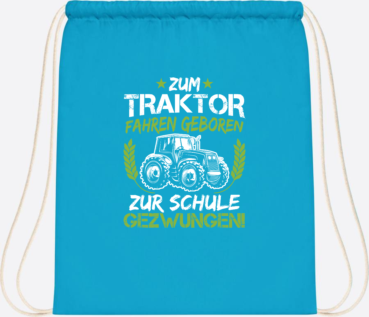 Turnbeutel Einschulung: Zum Traktor fahren geboren – mit Name - Surf Blue
