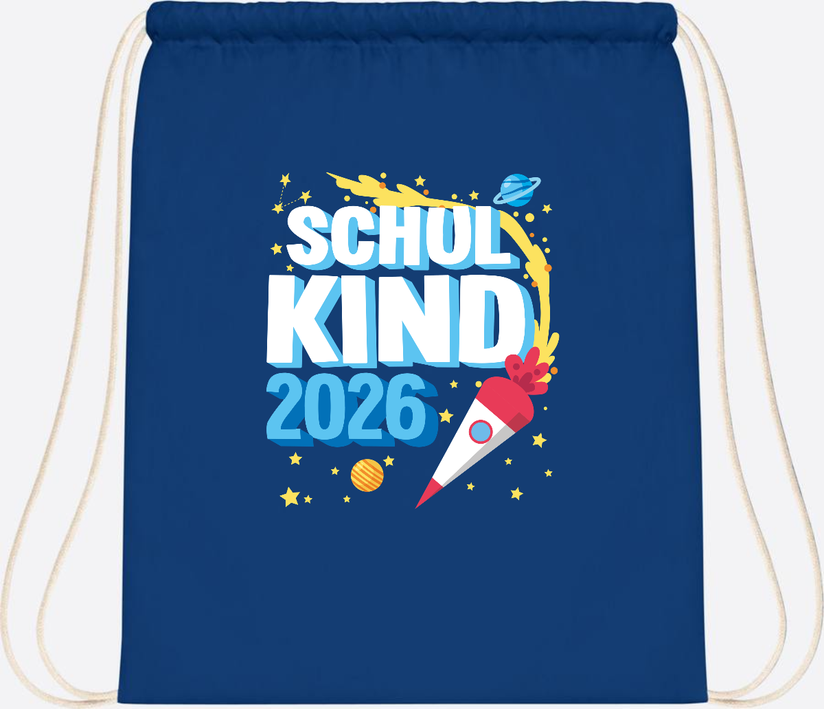 Turnbeutel Endlich Schulkind 2025 Rakete personalisiert - Bright Royal