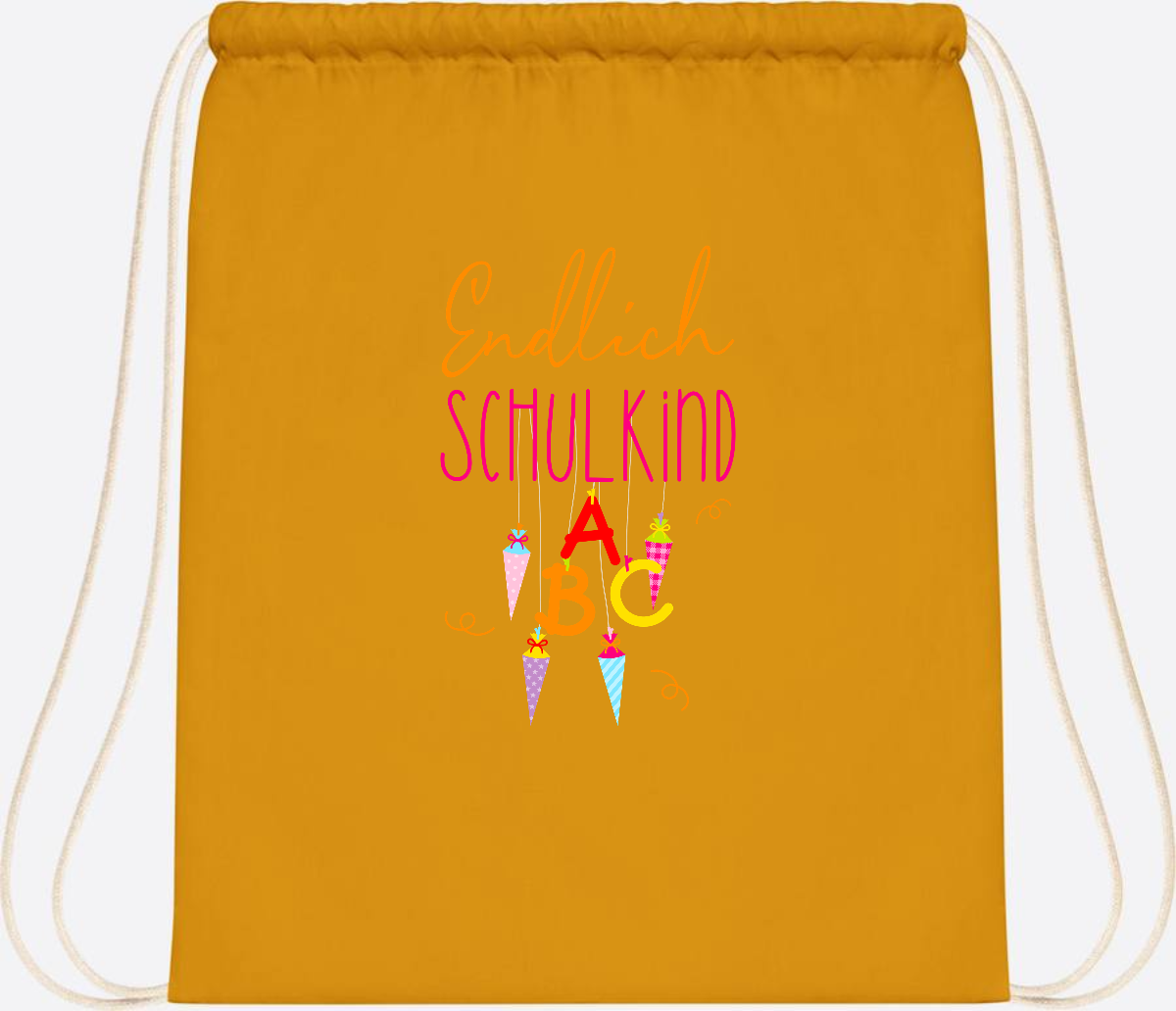 Turnbeutel Endlich Schulkind – mit Namen personalisiert - Mustard