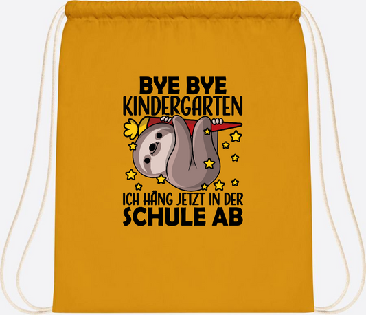 Turnbeutel Faultier - Bye Bye Kindergarten - Personalisiert - Mustard