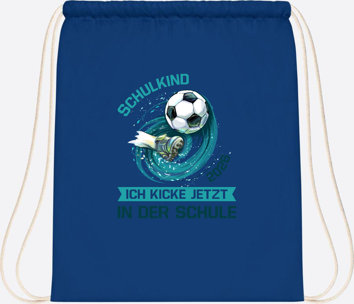 Turnbeutel Fußball Schulkind 2026 – Geschenk zur Einschulung - Bright Royal