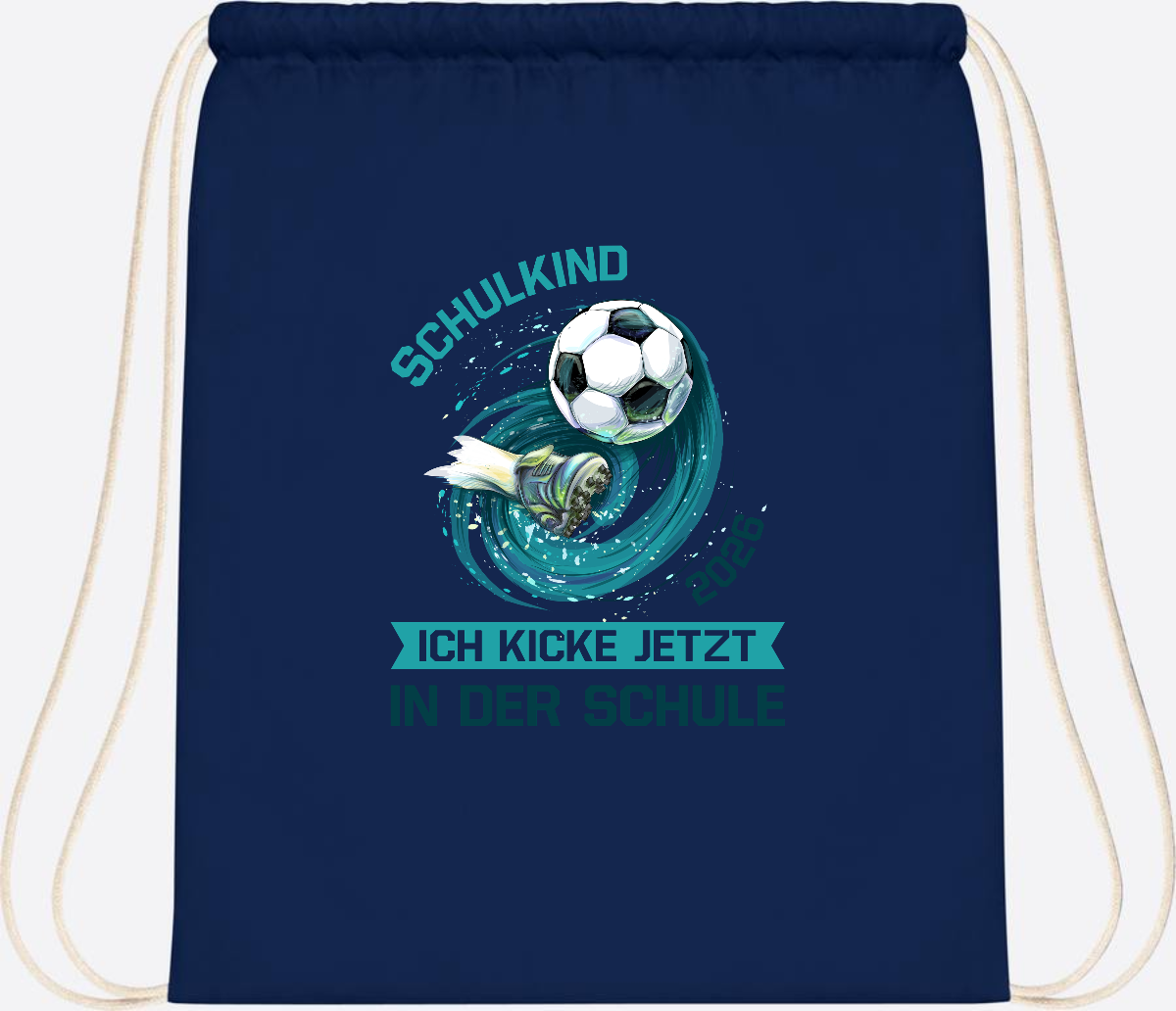 Turnbeutel Fußball Schulkind 2026 – Geschenk zur Einschulung - French Navy
