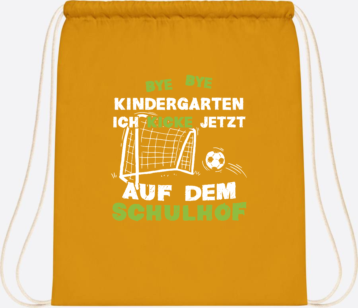 Turnbeutel Fußball zur Einschulung – Bye Bye Kindergarten - Mustard