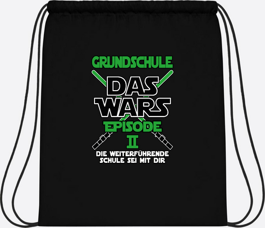 Turnbeutel Grundschule Das Wars Episode 2 – Personalisiert - Black/Black