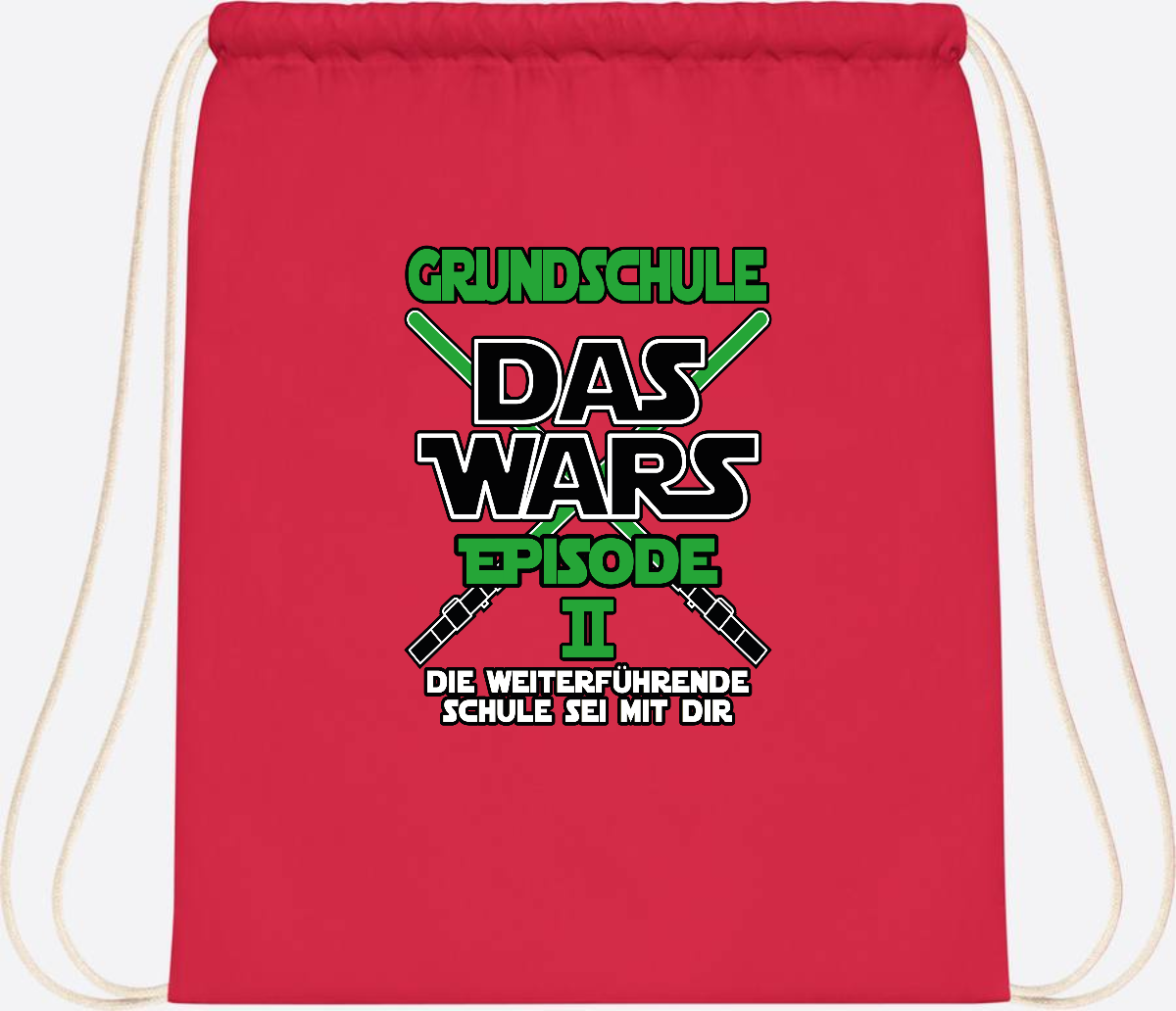 Turnbeutel Grundschule Das Wars Episode 2 – Personalisiert - Bright Red