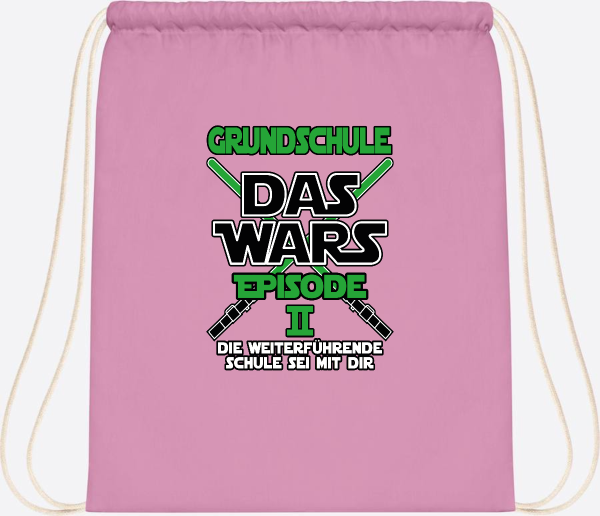 Turnbeutel Grundschule Das Wars Episode 2 – Personalisiert - Classic Pink/White