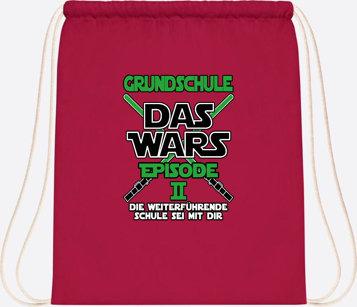 Turnbeutel Grundschule Das Wars Episode 2 – Personalisiert - Classic Red