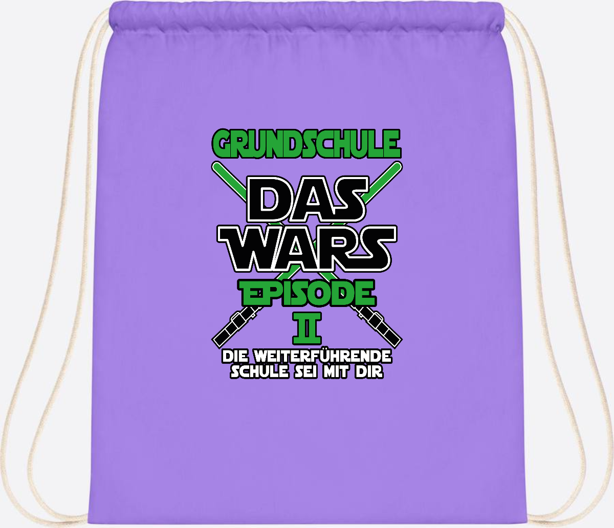 Turnbeutel Grundschule Das Wars Episode 2 – Personalisiert - Lavender/White