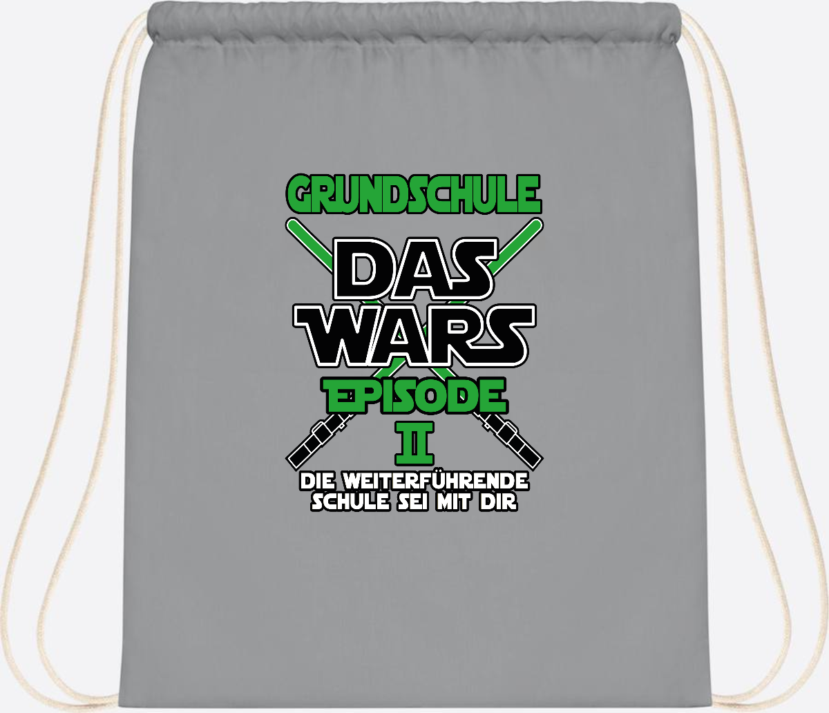 Turnbeutel Grundschule Das Wars Episode 2 – Personalisiert - Light Grey