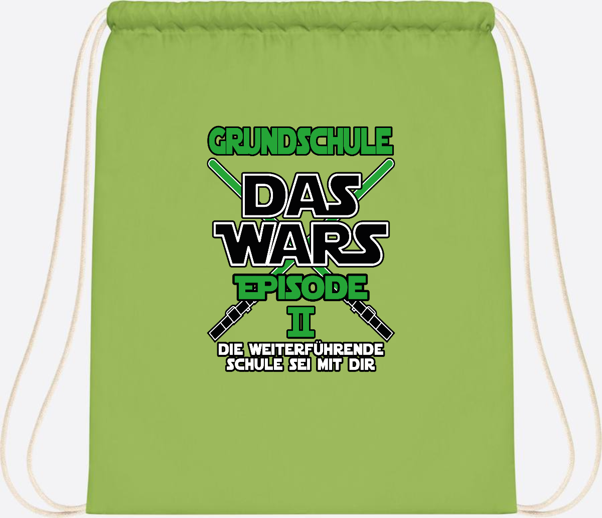 Turnbeutel Grundschule Das Wars Episode 2 – Personalisiert - Lime Green