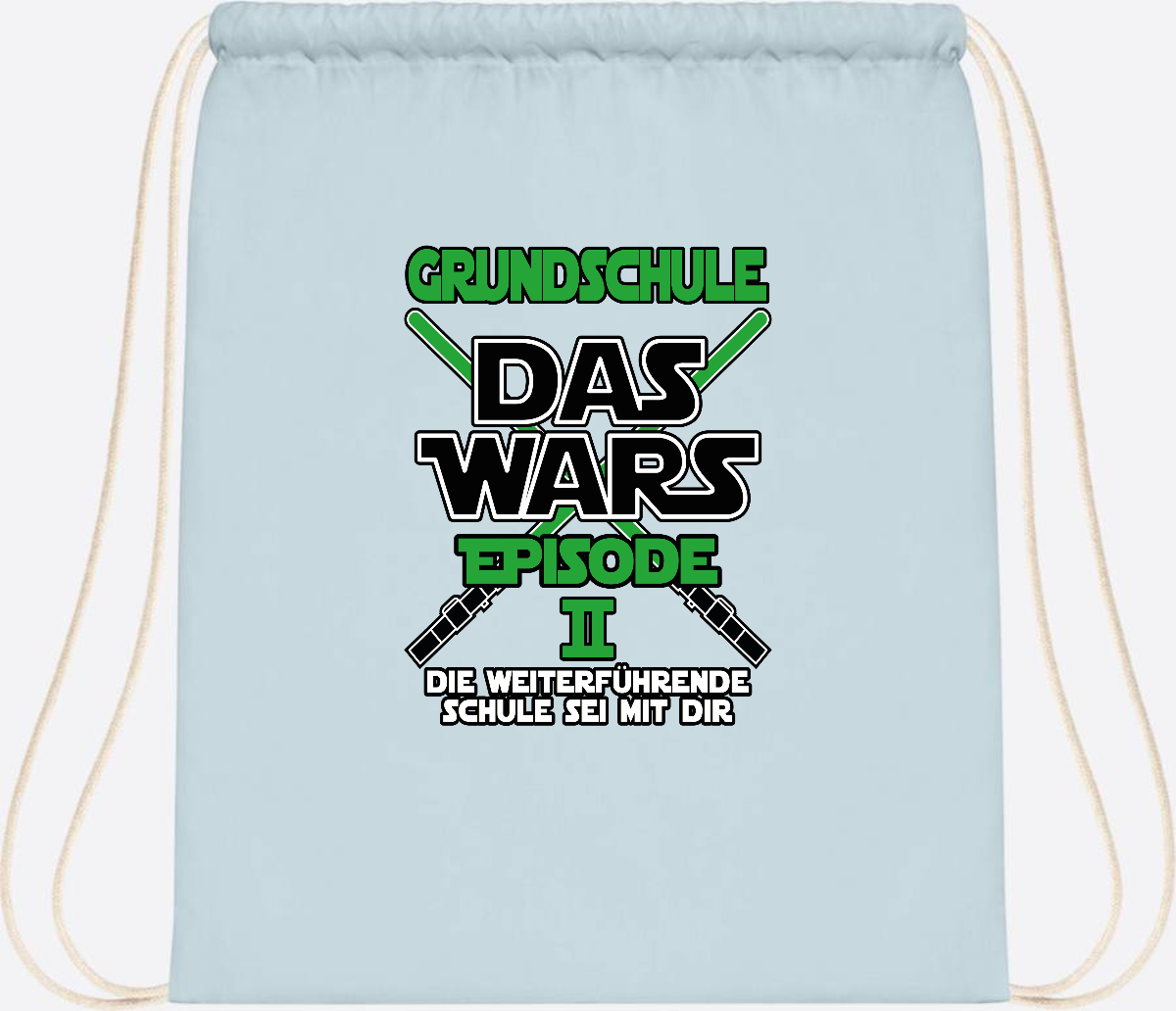 Turnbeutel Grundschule Das Wars Episode 2 – Personalisiert - Pastel Blue/White