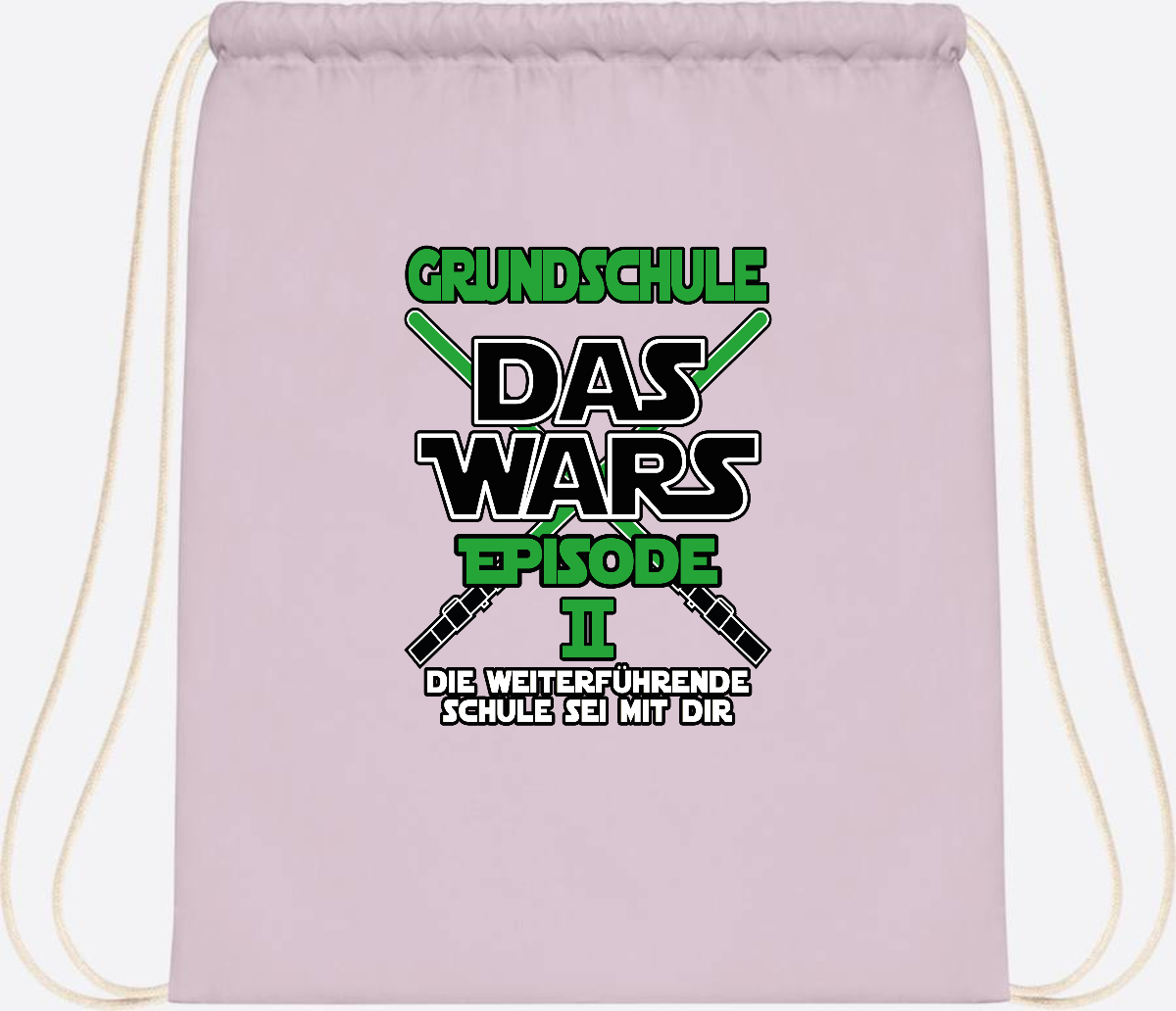 Turnbeutel Grundschule Das Wars Episode 2 – Personalisiert - Pastel Pink/White