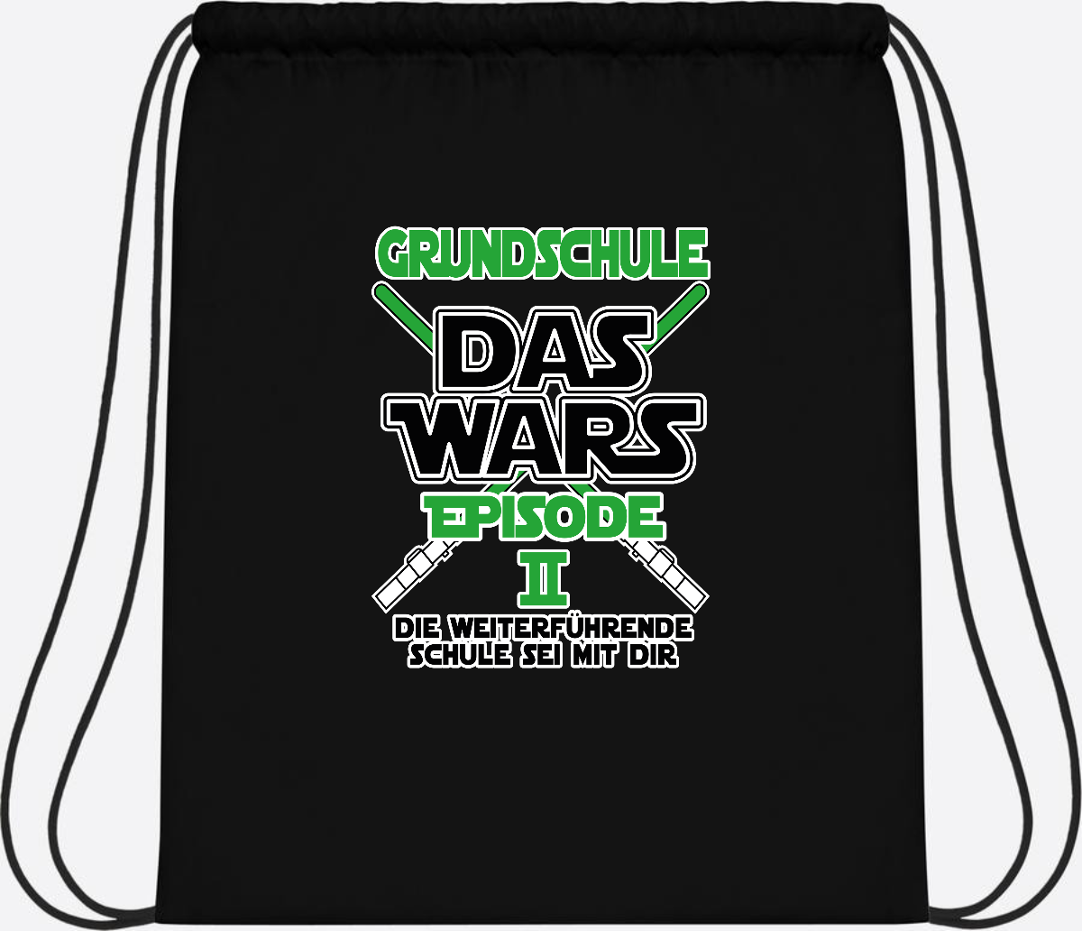 Turnbeutel Grundschule Das Wars - Episode 2 | Personalisiert - Black/Black