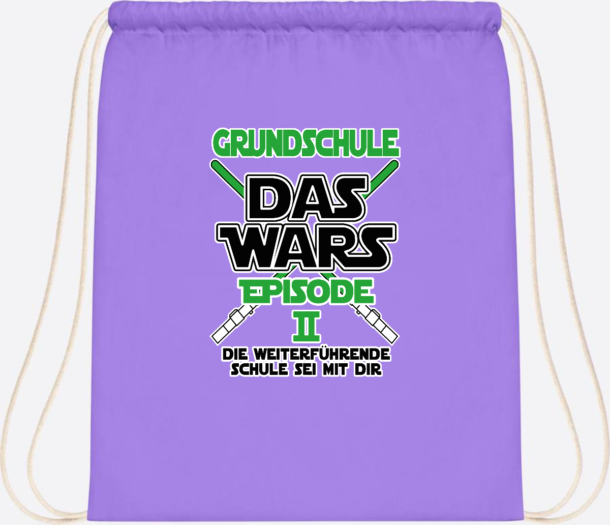 Turnbeutel Grundschule Das Wars - Episode 2 | Personalisiert - Lavender/White