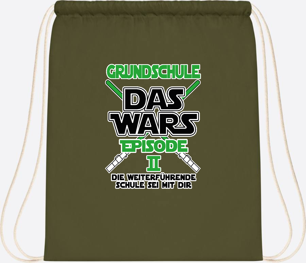 Turnbeutel Grundschule Das Wars - Episode 2 | Personalisiert - Olive Green