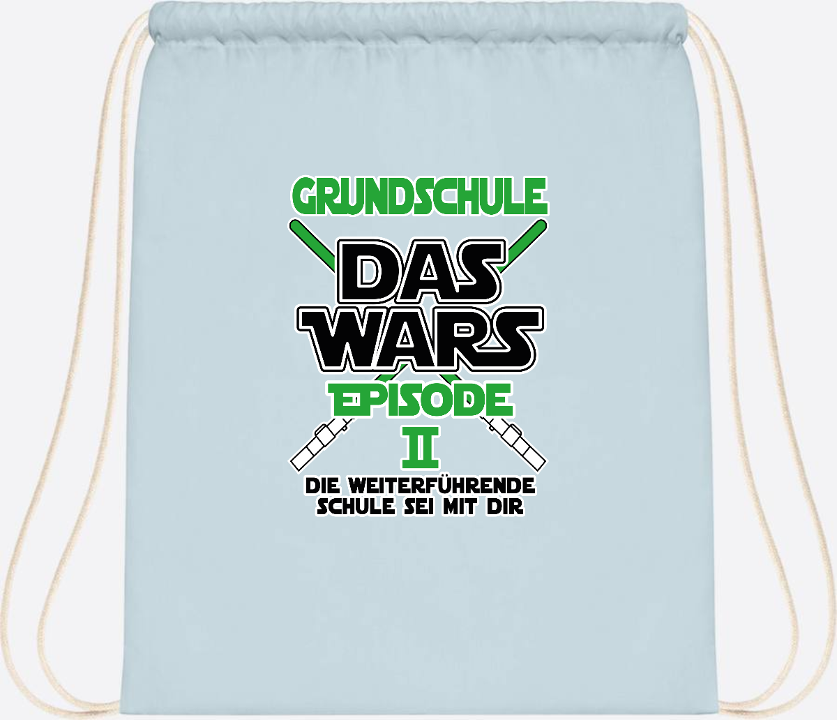 Turnbeutel Grundschule Das Wars - Episode 2 | Personalisiert - Pastel Blue/White