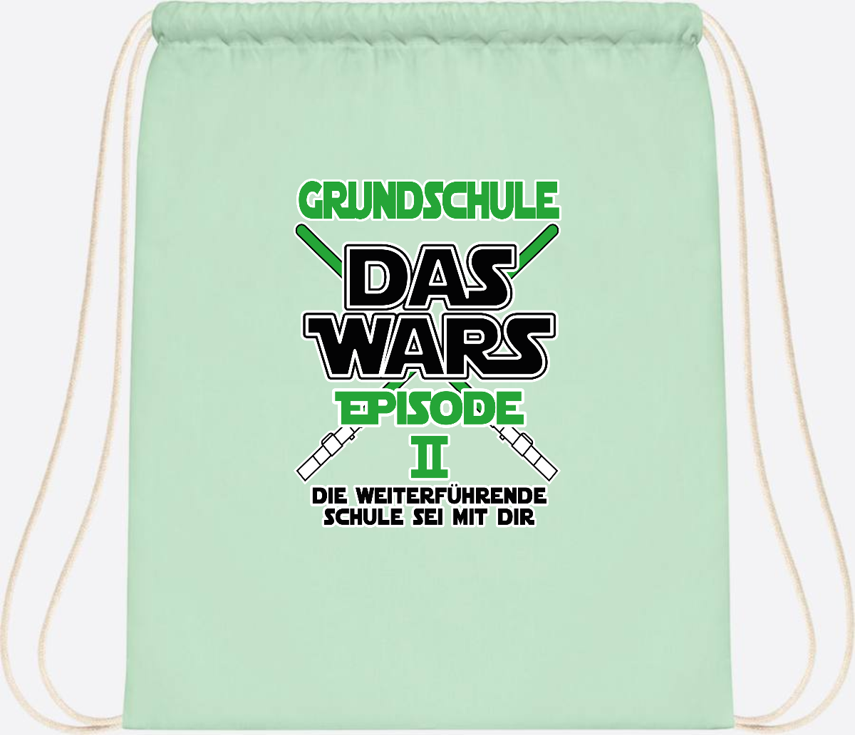 Turnbeutel Grundschule Das Wars - Episode 2 | Personalisiert - Pastel Mint/White