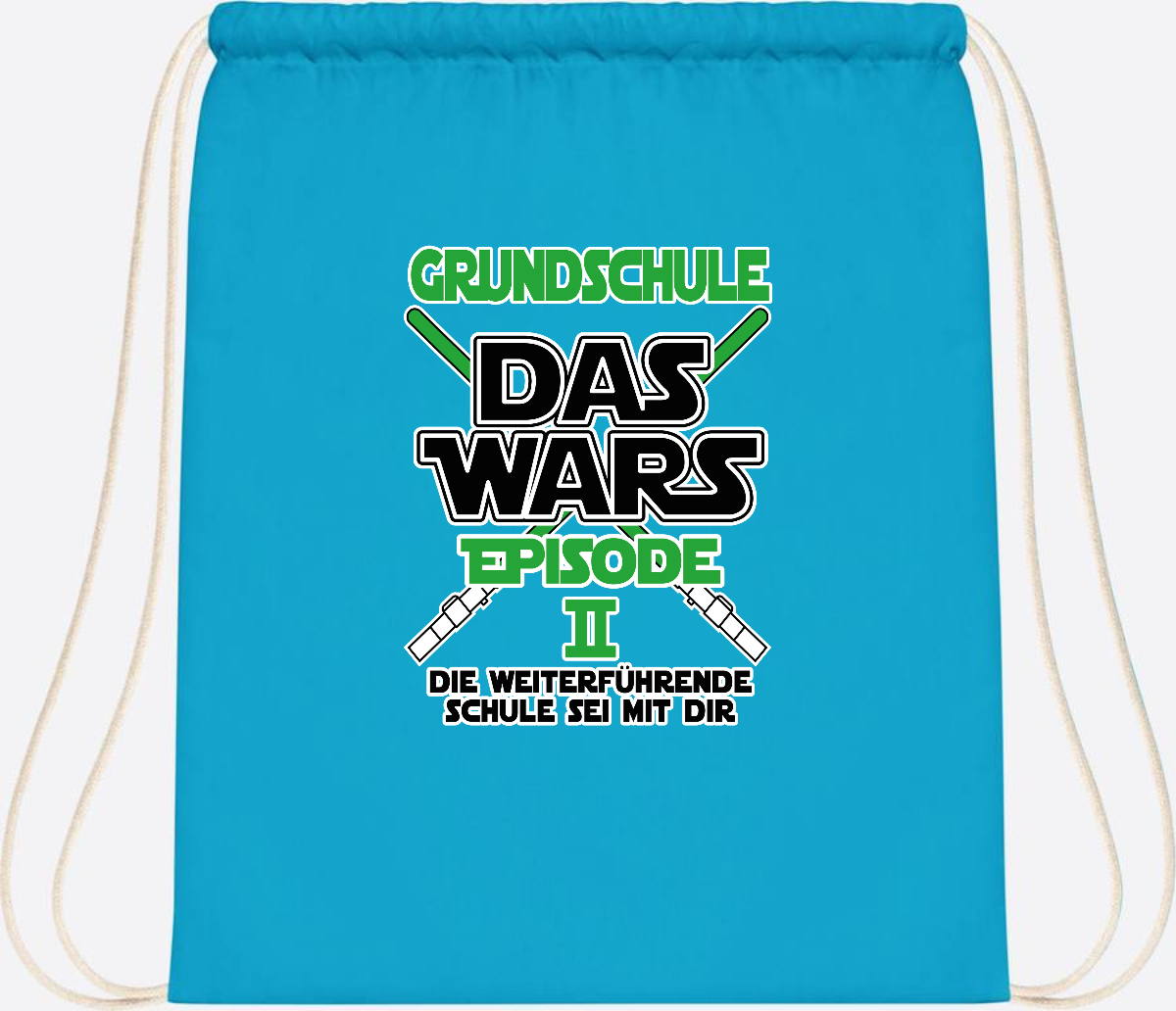 Turnbeutel Grundschule Das Wars - Episode 2 | Personalisiert - Surf Blue