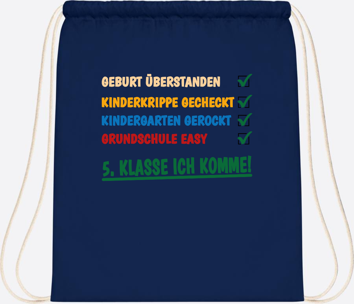 Turnbeutel Grundschule überstanden - 5. Klasse ich komme! - French Navy