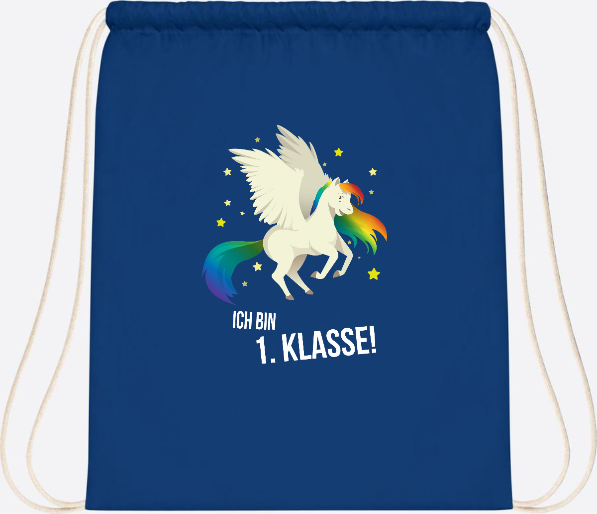 Turnbeutel "Ich bin 1. Klasse" mit Name – Geschenk zur Einschulung - Bright Royal