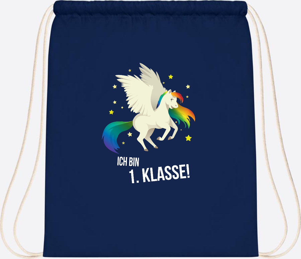 Turnbeutel "Ich bin 1. Klasse" mit Name – Geschenk zur Einschulung - French Navy