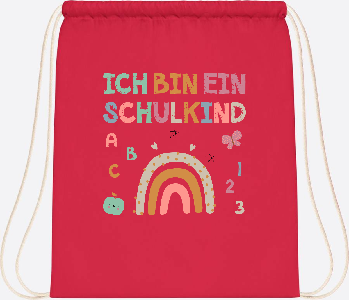 Turnbeutel "Ich bin ein Schulkind" – Geschenk zur Einschulung - Bright Red