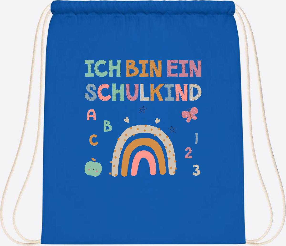 Turnbeutel "Ich bin ein Schulkind" – Geschenk zur Einschulung - Sapphire Blue