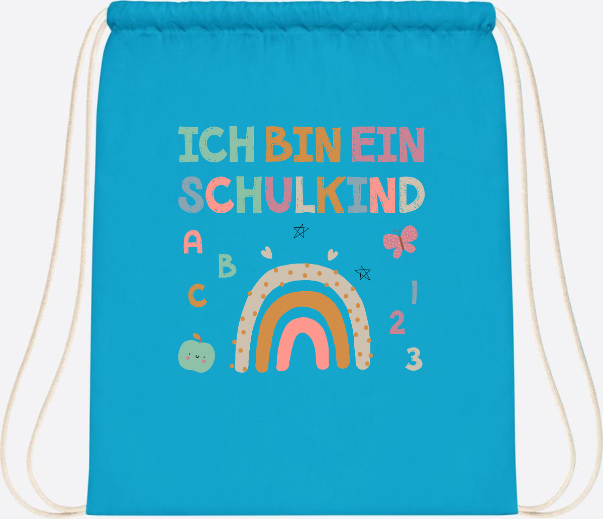 Turnbeutel "Ich bin ein Schulkind" – Geschenk zur Einschulung - Surf Blue