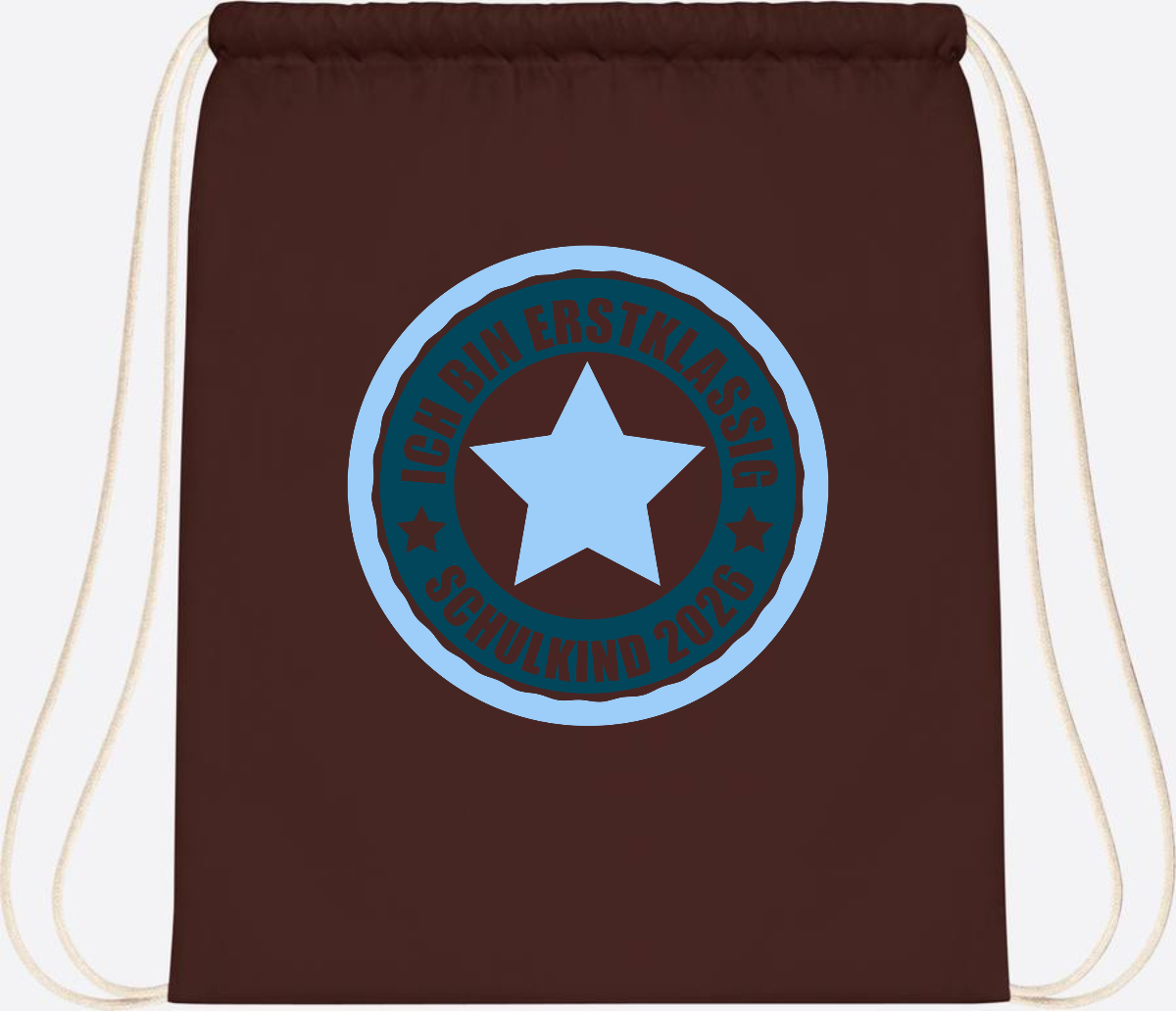 Turnbeutel „Ich bin erstklassig“ – Schulkind 2026 Geschenk - Chocolate