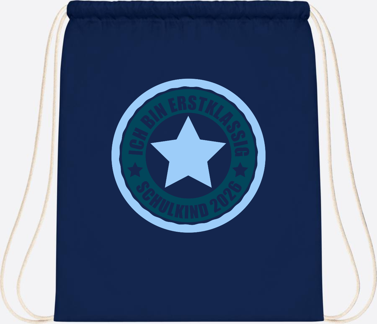 Turnbeutel „Ich bin erstklassig“ – Schulkind 2026 Geschenk - French Navy