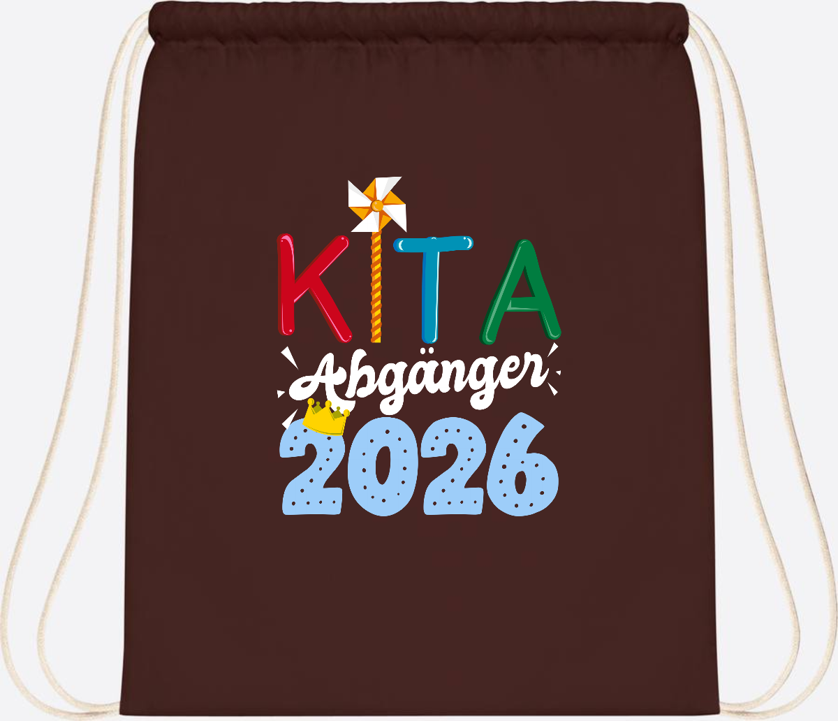 Turnbeutel Kita Abgänger 2026 mit Namen – Geschenk Einschulung - Chocolate
