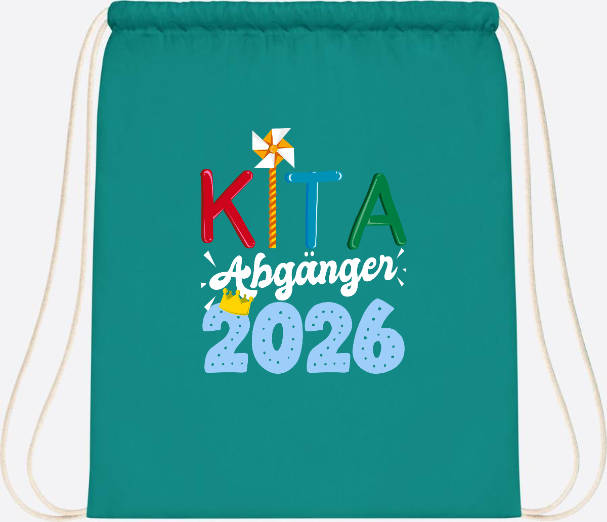Turnbeutel Kita Abgänger 2026 mit Namen – Geschenk Einschulung - Emerald
