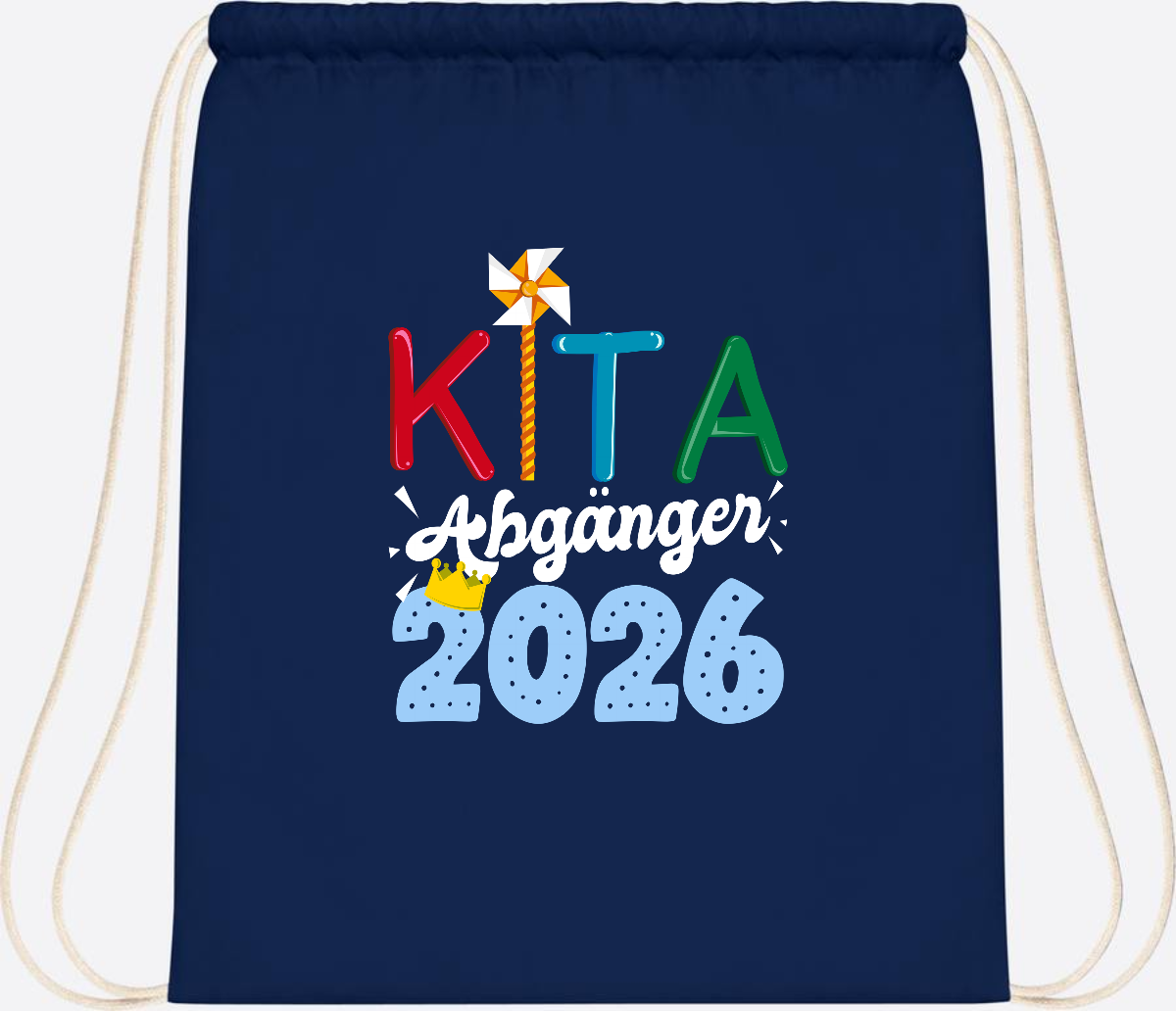 Turnbeutel Kita Abgänger 2026 mit Namen – Geschenk Einschulung - French Navy