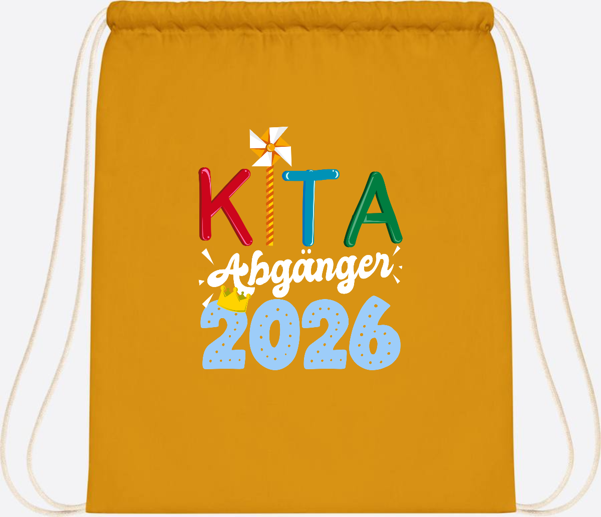 Turnbeutel Kita Abgänger 2026 mit Namen – Geschenk Einschulung - Mustard