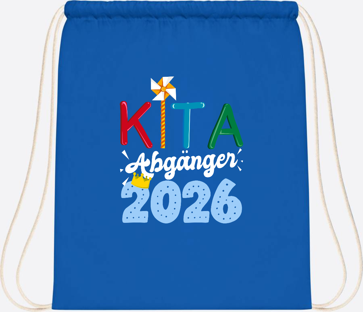 Turnbeutel Kita Abgänger 2026 mit Namen – Geschenk Einschulung - Sapphire Blue