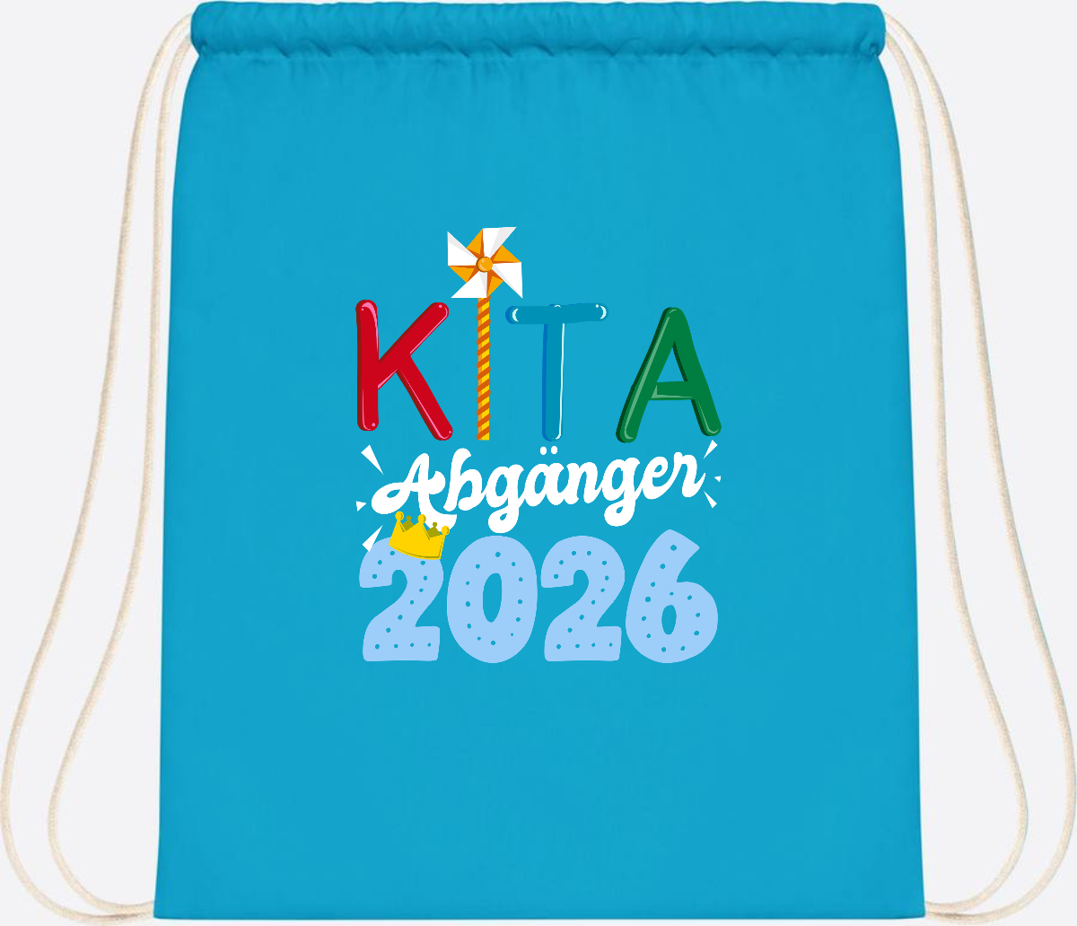 Turnbeutel Kita Abgänger 2026 mit Namen – Geschenk Einschulung - Surf Blue