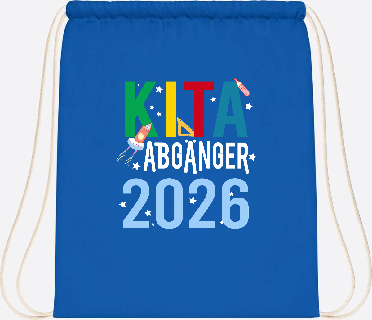 Turnbeutel Kita Abgänger 2026 – Personalisiert mit Name - Sapphire Blue