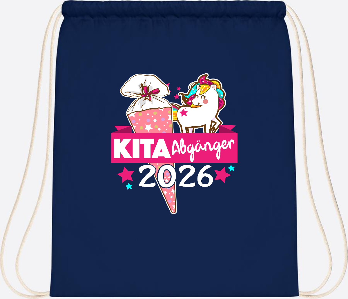 Turnbeutel Kita Abgänger 2026 – Personalisiert mit Name - French Navy