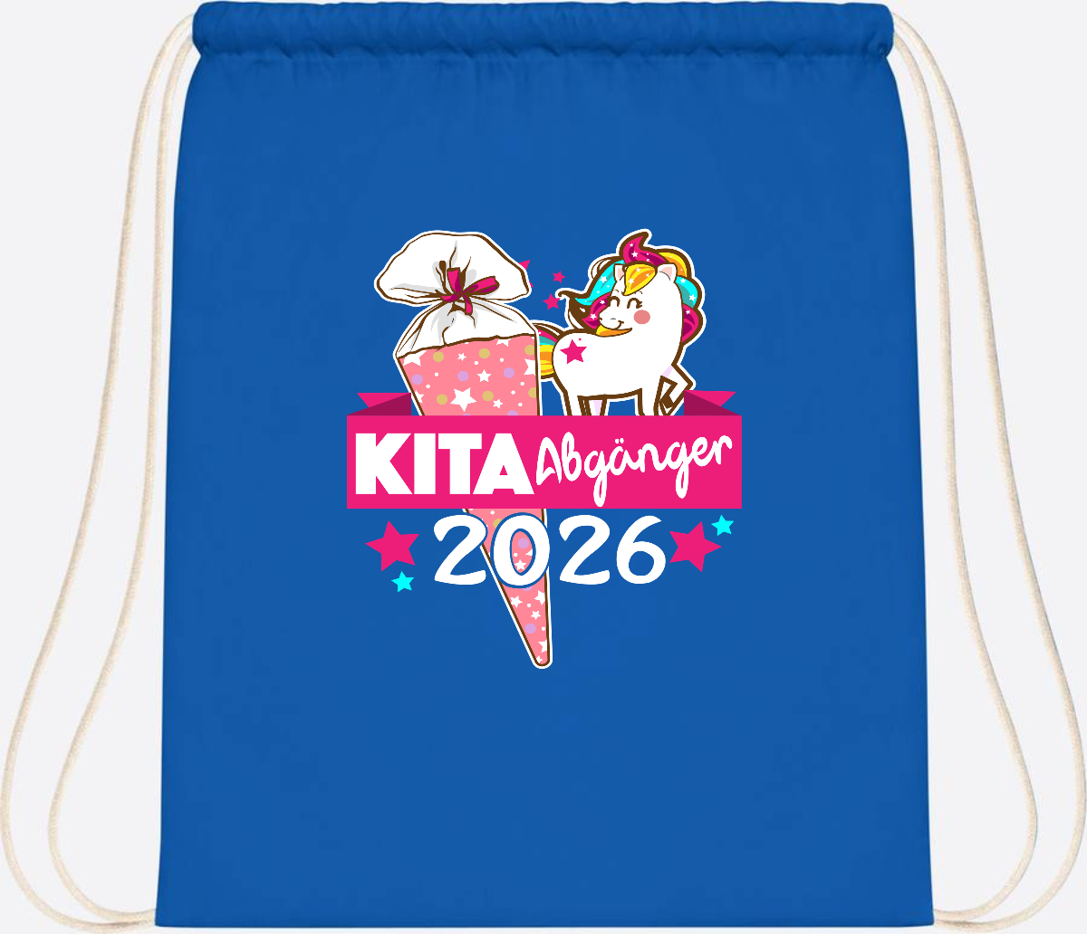 Turnbeutel Kita Abgänger 2026 – Personalisiert mit Name - Sapphire Blue