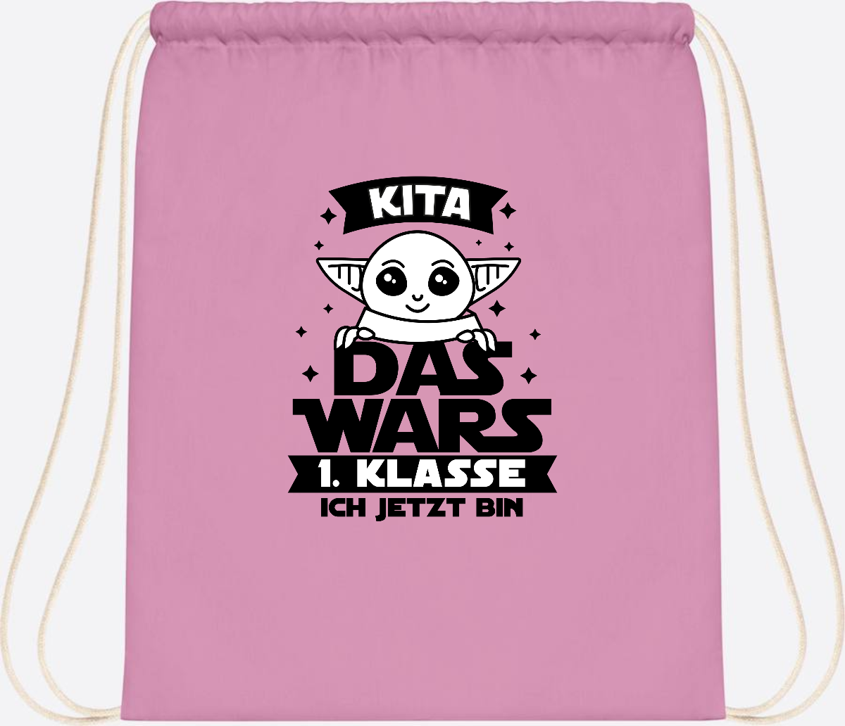 Turnbeutel Kita Das Wars: 1. Klasse ich jetzt bin – Personalisiert - Classic Pink/White