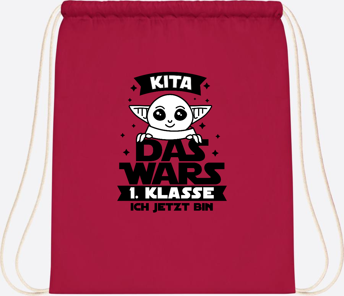 Turnbeutel Kita Das Wars: 1. Klasse ich jetzt bin – Personalisiert - Classic Red