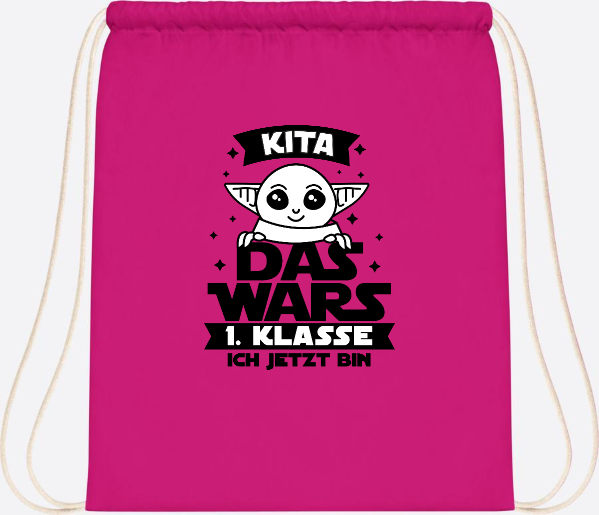 Turnbeutel Kita Das Wars: 1. Klasse ich jetzt bin – Personalisiert - Fuchsia