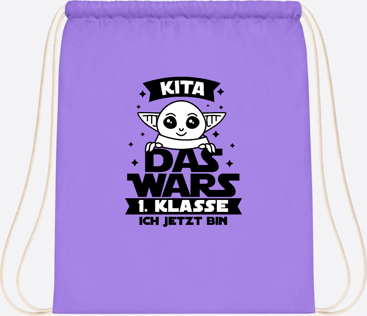 Turnbeutel Kita Das Wars: 1. Klasse ich jetzt bin – Personalisiert - Lavender/White