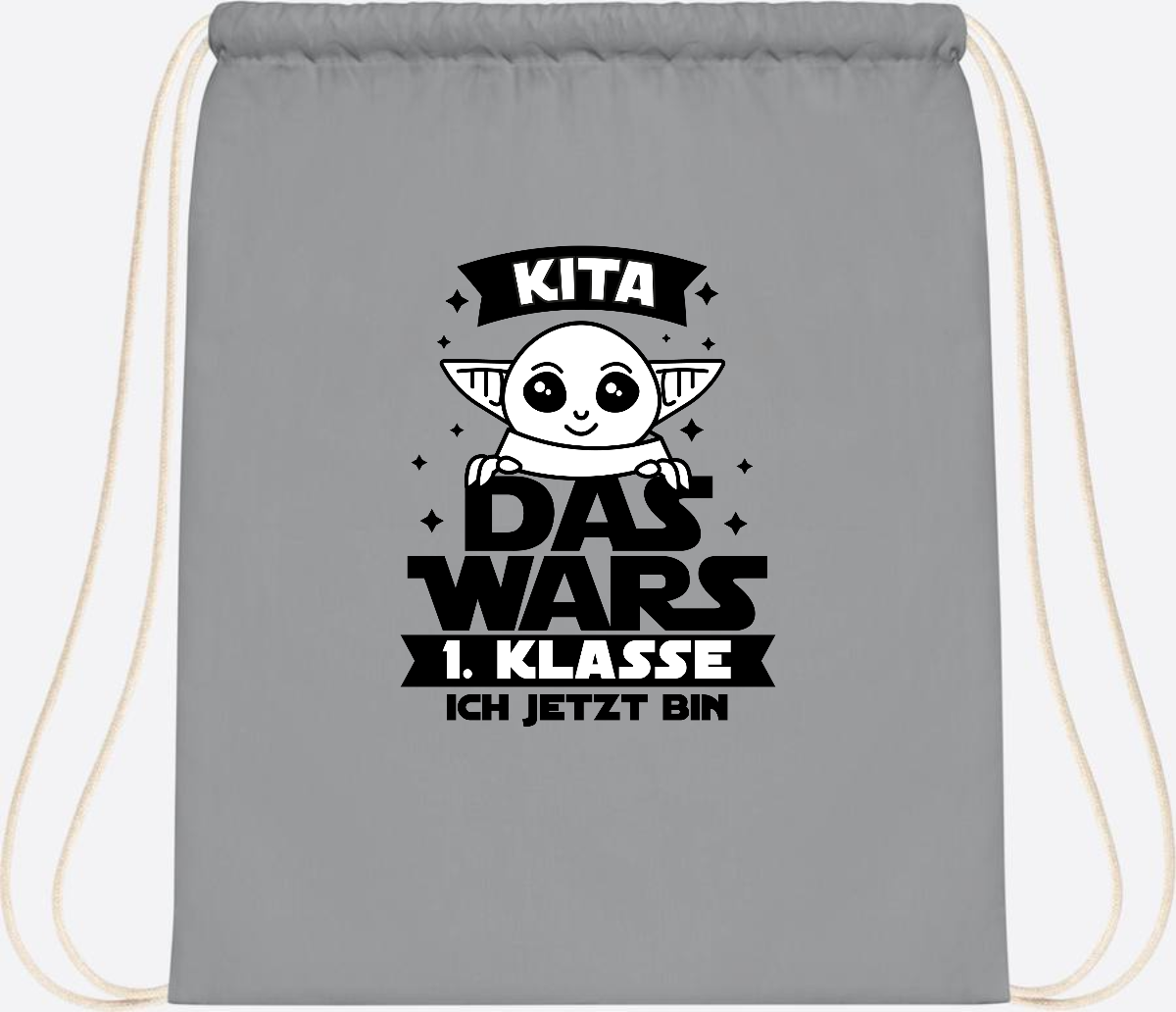 Turnbeutel Kita Das Wars: 1. Klasse ich jetzt bin – Personalisiert - Light Grey