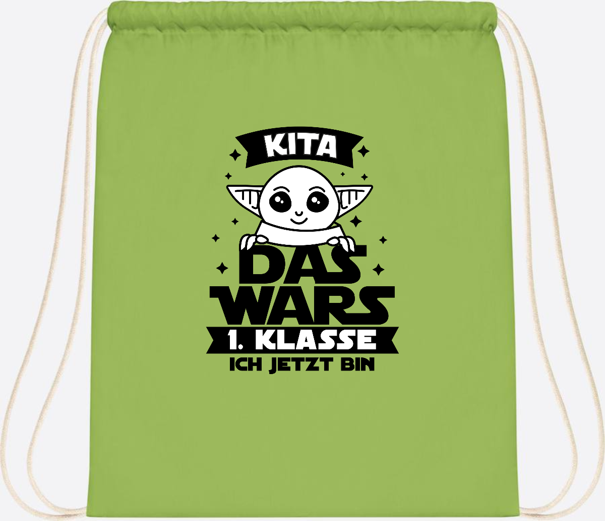 Turnbeutel Kita Das Wars: 1. Klasse ich jetzt bin – Personalisiert - Lime Green