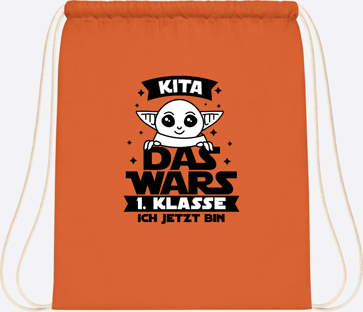 Turnbeutel Kita Das Wars: 1. Klasse ich jetzt bin – Personalisiert - Orange
