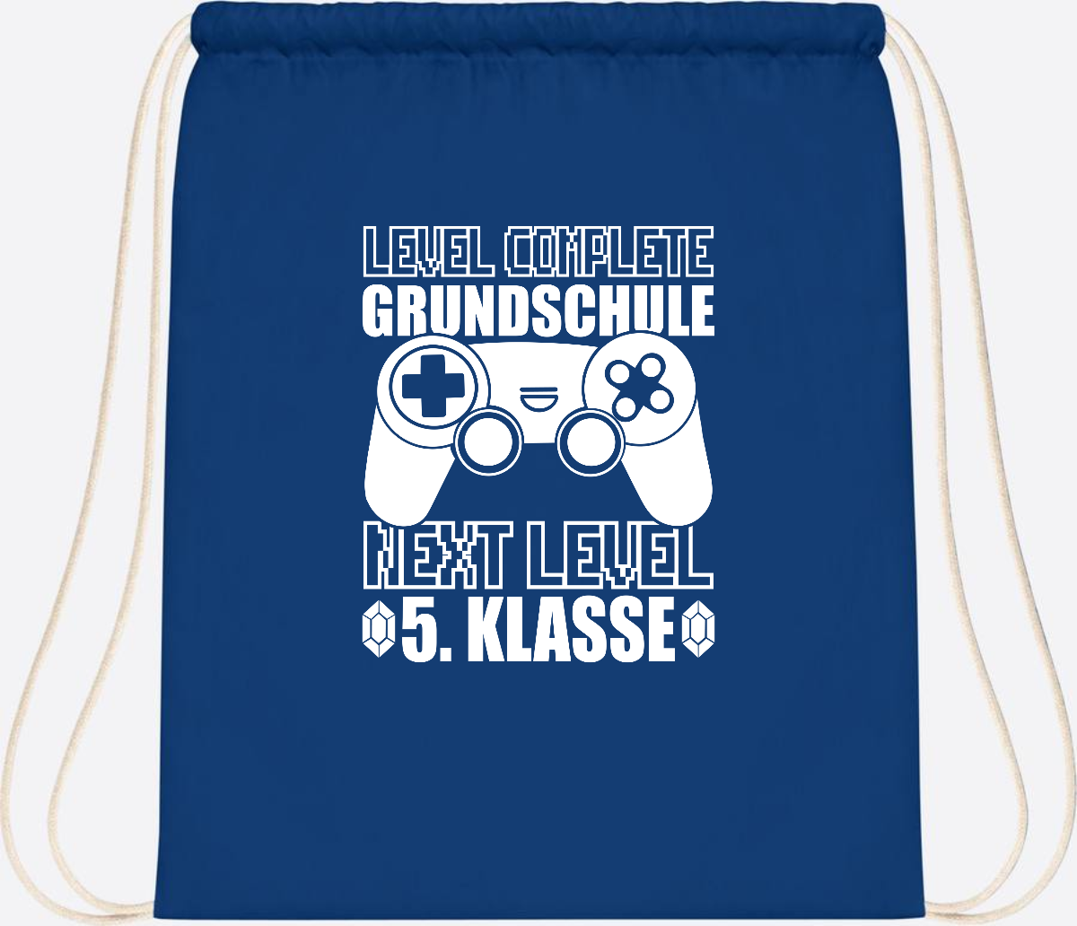 Turnbeutel Level complete 5. Klasse - mit Namen personalisiert - Bright Royal