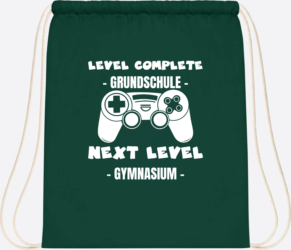 Turnbeutel Level Complete Gymnasium – Personalisiert mit Name - Bottle Green